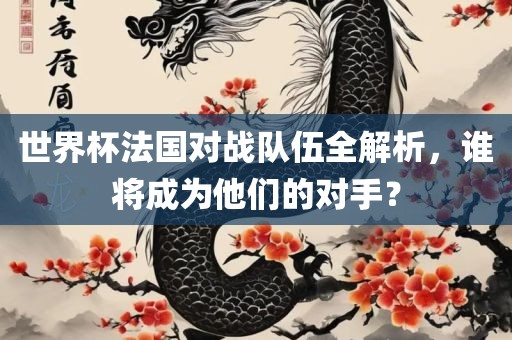 世界杯法国对战队伍全解析，谁将成为他们的对手？漯河市盈旭机械设备有限公司