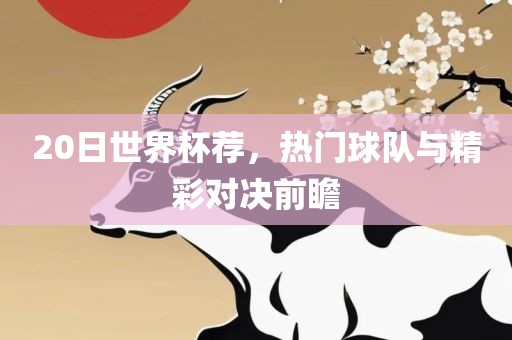 20日世界杯荐，热门球队与精彩对决前瞻
