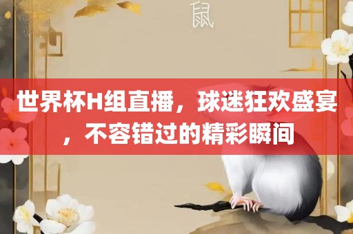 世界杯H组直播，球迷狂欢盛宴，不容错过的精彩瞬间