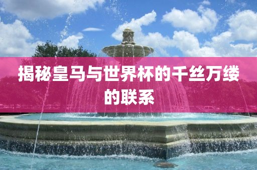 揭秘皇马与世界杯的千丝万缕的联系漯河市盈旭机械设备有限公司