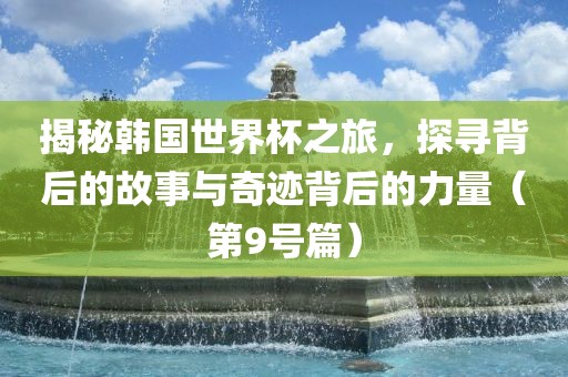揭秘韩国世界杯之旅，探寻背后的故事与奇迹背后的力量（第9号篇）