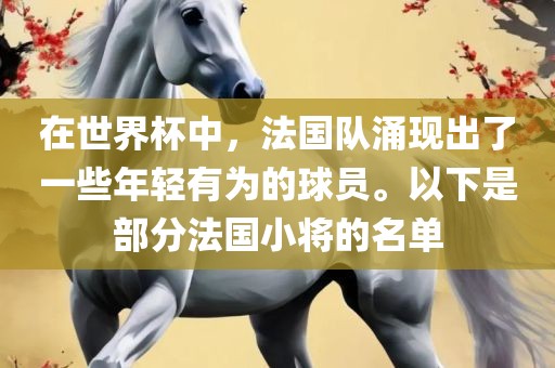 在世界杯中，法国队涌现出了一些年轻有为的球员。以下是部分法国小将的名单