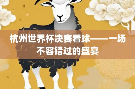杭州世界杯决赛看球——一场不容错过的盛宴