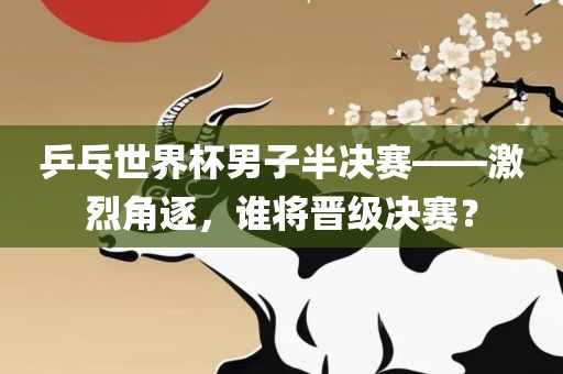 乒乓世界杯男子半决赛——激烈角逐，谁将晋级决赛？