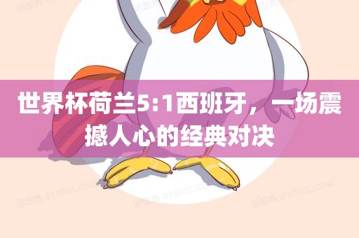 世界杯荷兰5:1西班牙，一场震撼人心的经典对决漯河市盈旭机械设备有限公司