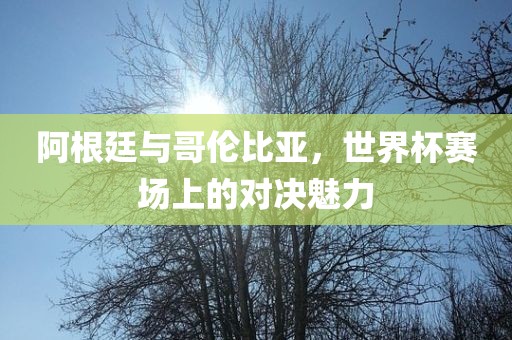 阿根廷与哥伦比亚，世界杯赛场上的对决魅力