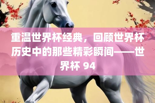重温世界杯经典，回顾世界杯历史中的那些精彩瞬间——世界杯 94