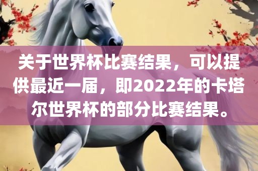 关于世界杯比赛结果，可以提供最近一届，即2022年的卡塔尔世界杯的部分比赛结果。