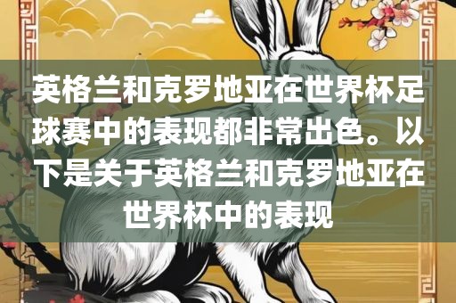 英格兰和克罗地亚在世界杯足球赛中的表现都非常出色。以下是关于英格兰和克罗地亚在世界杯中的表现