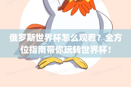俄罗斯世界杯怎么观看？全方位指南带你玩转世界杯！