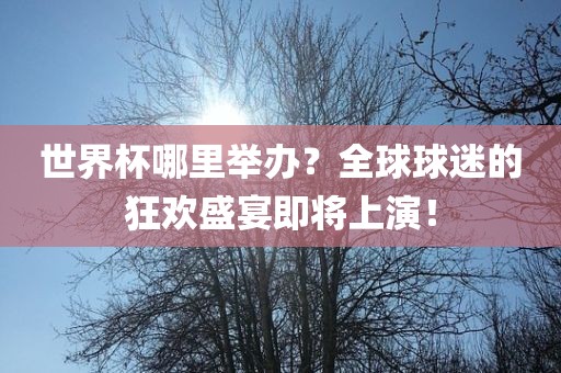 世界杯哪里举办？全球球迷的狂欢盛宴即将上演！