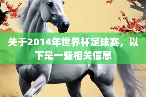 关于2014年世界杯足球赛，以下是一些相关信息