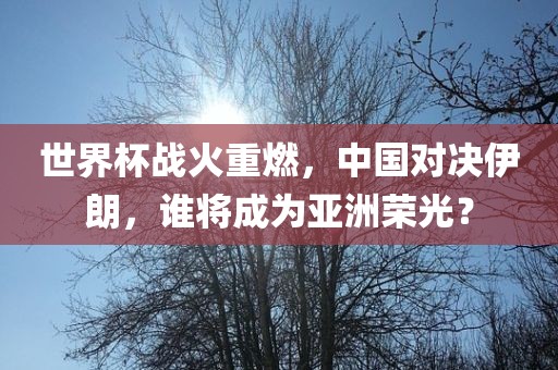 世界杯战火重燃，中国对决伊朗，谁将成为亚洲荣光？