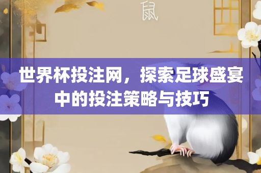 世界杯投注网，探索足球盛宴中的投注策略与技巧
