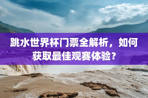 跳水世界杯门票全解析，如何获取最佳观赛体验？