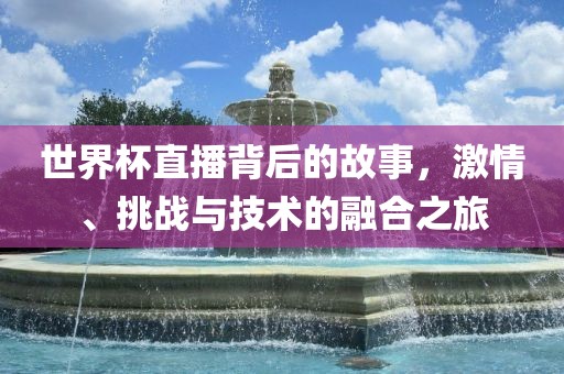 世界杯直播背后的故事，激情、挑战与技术的融合之旅漯河市盈旭机械设备有限公司