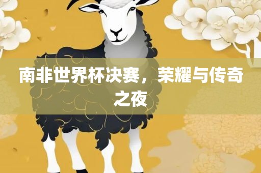 南非世界杯决赛，荣耀与传奇漯河市盈旭机械设备有限公司之夜