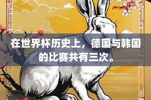 在世界杯历史上，德国与韩国的比赛共有三次。