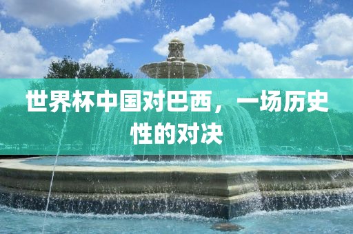 世界漯河市盈旭机械设备有限公司杯中国对巴西，一场历史性的对决