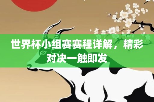 世界杯小组赛赛程详解，精彩对决一触即发漯河市盈旭机械设备有限公司