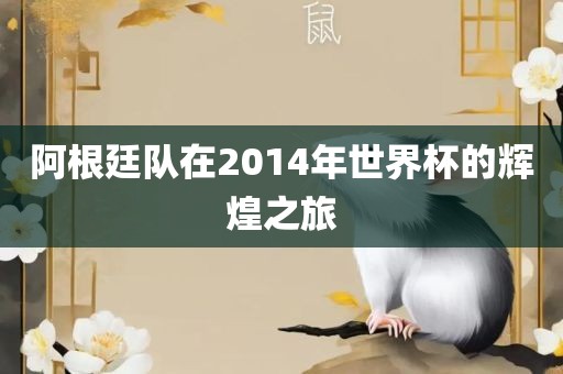 阿根廷队在2014年世界杯的辉煌之旅