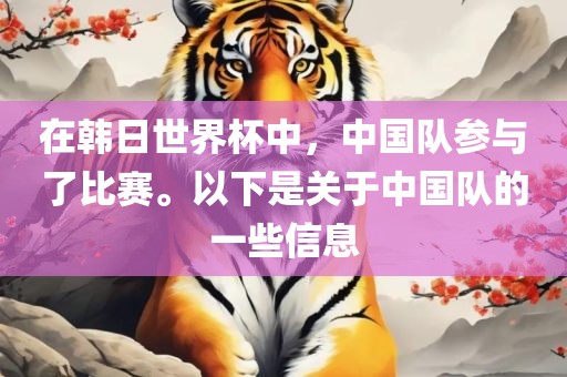 在韩日世界杯中，中国队参与了比赛。以下是关于中国队的一些信息