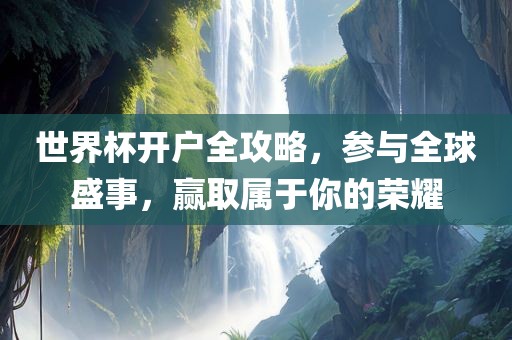 世界杯开户全攻略，参与全球盛事，赢取属于你的荣耀漯河市盈旭机械设备有限公司