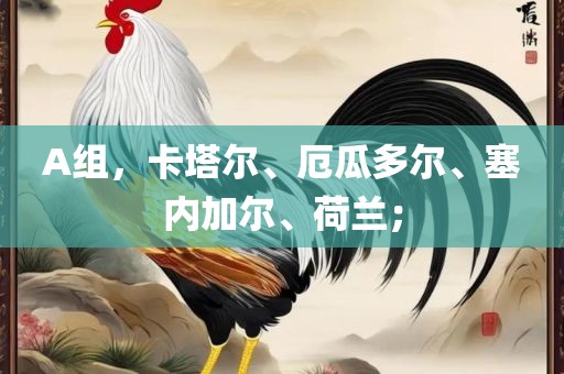 A组，卡塔尔、厄瓜多尔、塞内加尔、荷兰；