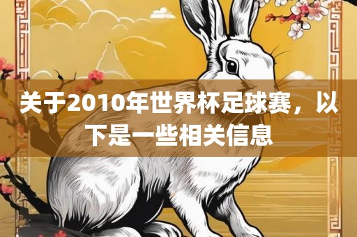 关于2010年世界杯足球赛，以下是一些相关信息