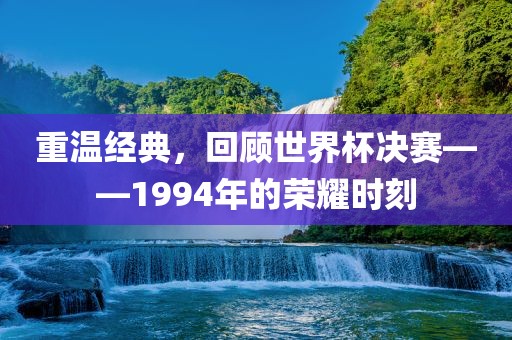 重温经典，回顾世界杯决赛——1994年的荣耀时刻漯河市盈旭机械设备有限公司