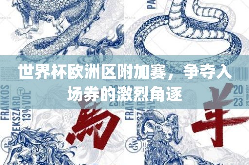 世界杯欧洲区附加赛，争夺入场券的激烈角逐