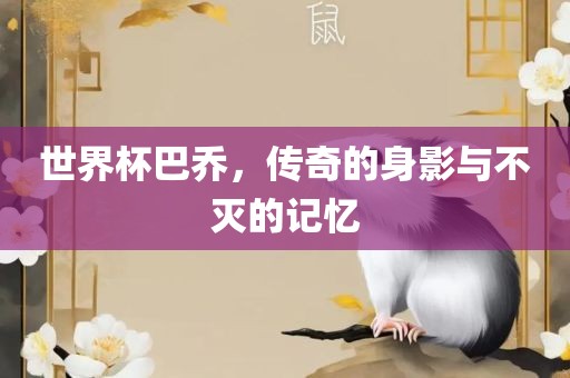 世界杯巴乔，传奇的身影与不灭的记忆