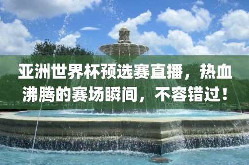 亚洲世界杯预选赛直播，热血沸腾的赛场瞬间，不容错过！漯河市盈旭机械设备有限公司