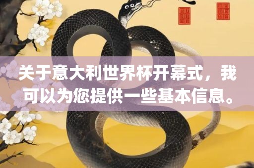 关于意大利世界杯开幕式，我可以为您提供一些基本信息。