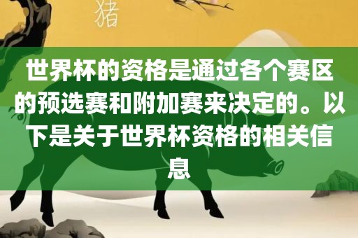世界杯的资格是通过各个赛区的预选赛和附加赛来决定的。以下是关于世界杯资格的相关信息漯河市盈旭机械设备有限公司