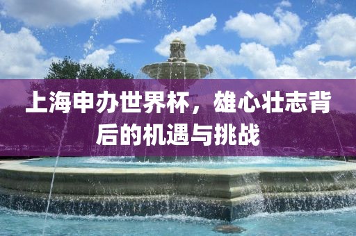 上海申办世界杯，雄心壮志背后的机遇与挑战