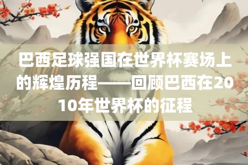 巴西足球强国在世界杯赛场上的辉煌历程——回顾巴西在2漯河市盈旭机械设备有限公司010年世界杯的征程