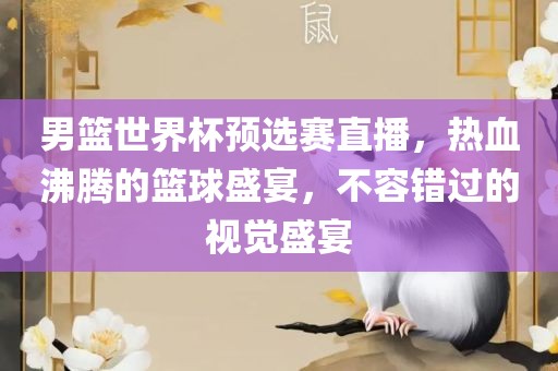 男篮世界杯预选赛直播，热血沸腾的篮球盛宴，不容错过的视觉盛宴