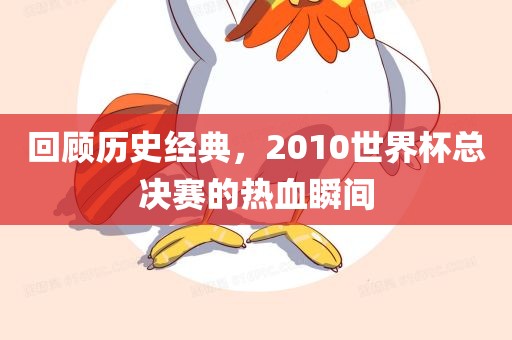 回顾历史经典，2010世界杯总决赛的热血瞬间
