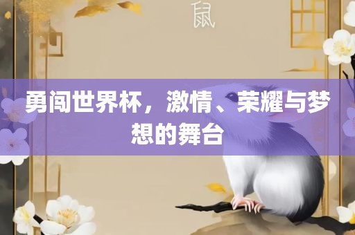 勇闯世界杯，激情、荣耀与梦想的舞台