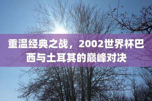重温经典之战，2002世界杯巴西与土耳其的巅峰对决