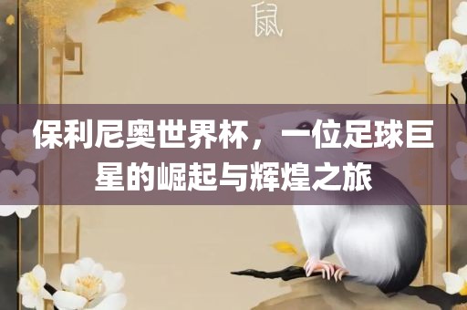 保利尼奥世界杯，一位足球巨星的崛起与辉煌之旅漯河市盈旭机械设备有限公司