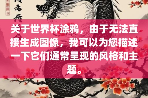 关于世界杯涂鸦，由于无法直接生成图像，我可以为您描述一下它们通常呈现的风格和主题。