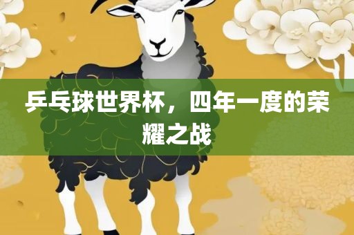 乒乓球世界杯，四年一度的荣耀之战