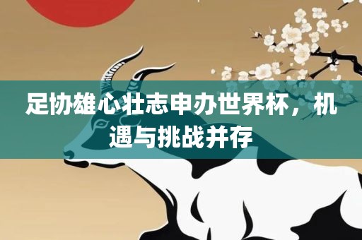 足协雄心壮志申办世界杯，机遇与挑战并存