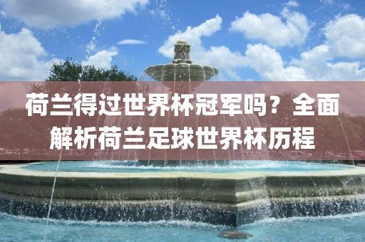 荷兰得过世界杯冠军吗？全面解析荷兰足球世界杯历程漯河市盈旭机械设备有限公司