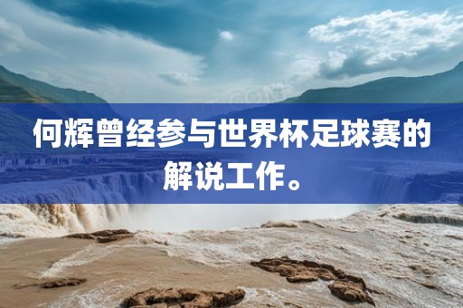 何辉曾经参与世界杯足球赛的解说工作。漯河市盈旭机械设备有限公司