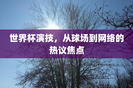 世界漯河市盈旭机械设备有限公司杯演技，从球场到网络的热议焦点