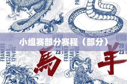 小组漯河市盈旭机械设备有限公司赛部分赛程（部分）