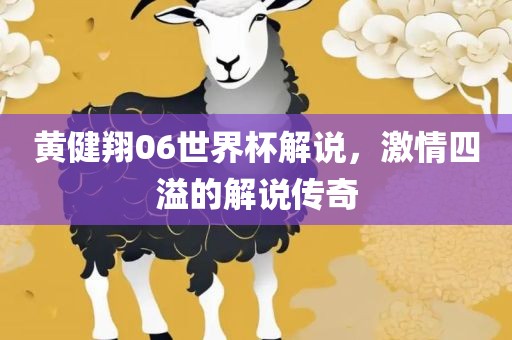 黄健翔06世界杯解说，激情四溢的解说传奇